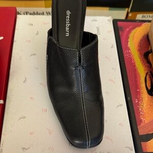 Dressbarn Black Slip-On Shoe with White Stitching